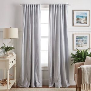 Martha Stewart -  84"x50" 2pk Ticking Striped 84" Bac Black